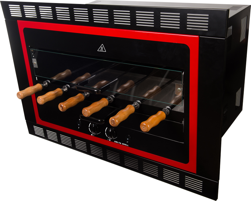 Assador a Gás de Embutir 06 espetos (Modelo Ônix)