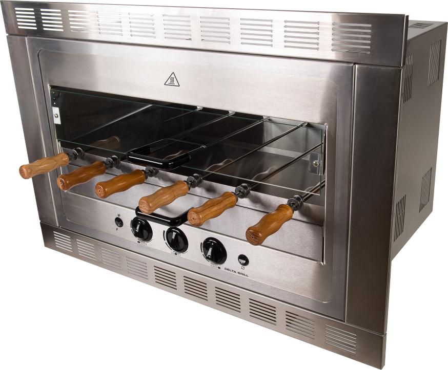 Assador a Gás de Embutir em INOX - 06 espetos (Modelo Topázio) Assador a Gás de Embutir em INOX - 06 espetos (Modelo Topázio)